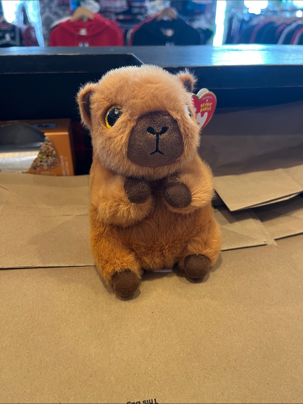 Ty Plush Woodland Critter - Brown and Dark Brown Beanie Toy 6 inches